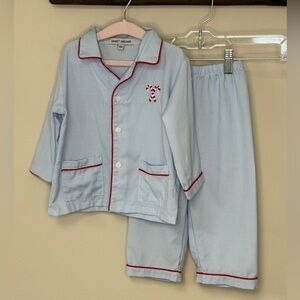 Sweet Dreams: Boys Light Blue Candy Cane Pajamas Set, Size 18m